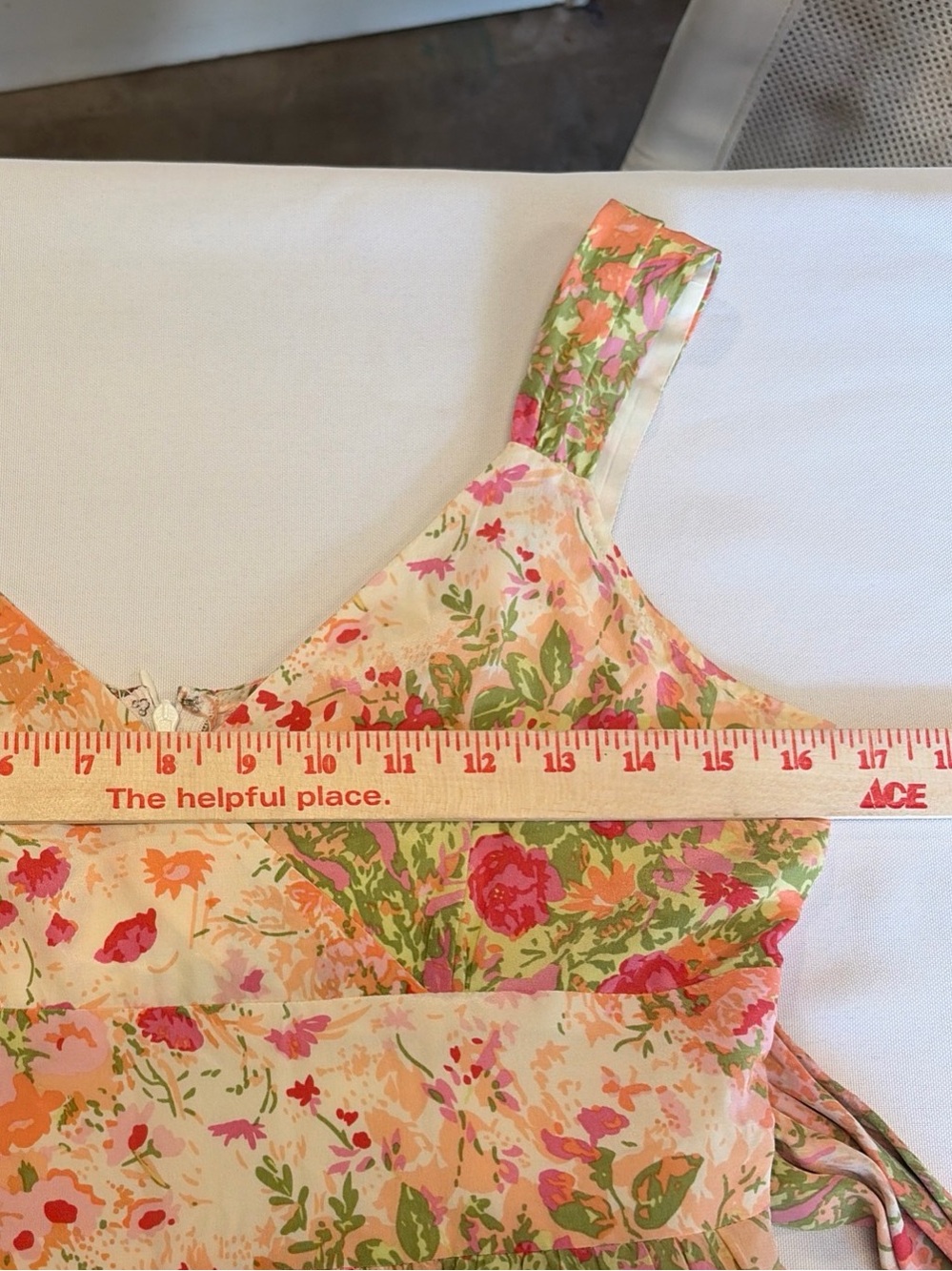 Plenty by Tracy Reese Peach, Pink & Green Floral Wrap Midi Dress - Picture 12 of 14
